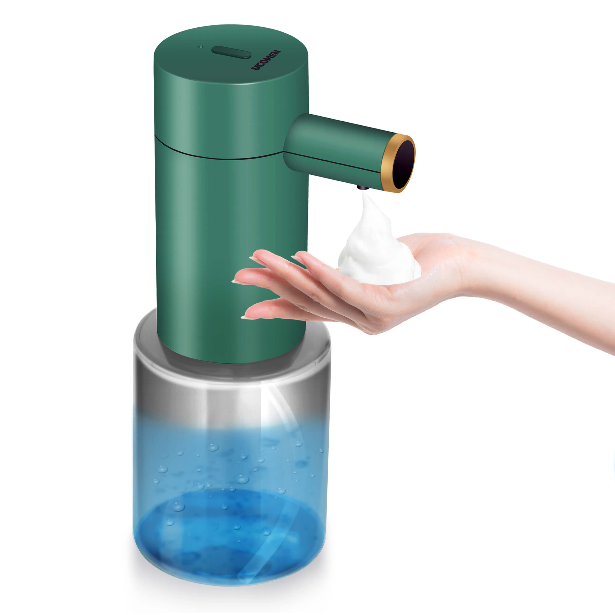 UCOMEN Automatischer Schaumseifenspender, berührungsloser Handseifenspender, 300 ml, ideal für Badezimmer/Küche/Büro/Hotel