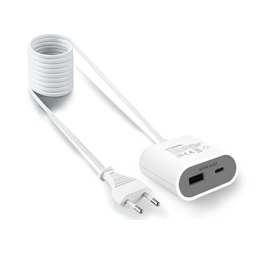 UCOMEN Portable Adapter, 2 USB-A Ports, 1.5m Extension Cord, 2.4A 5V