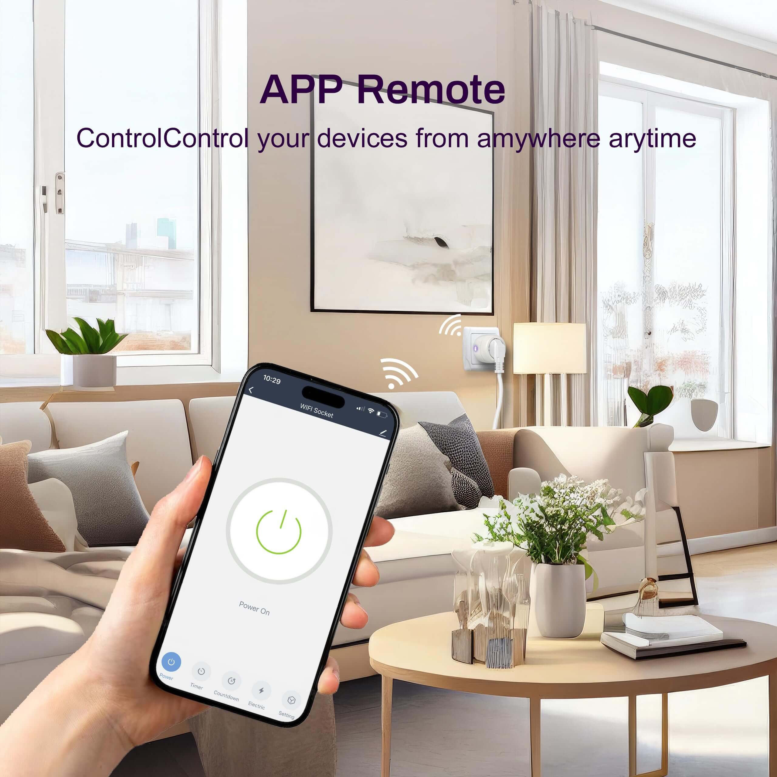 UCOMEN WLAN-Smart-Steckdose, Leistungsmessung, Timer, Sprach- und Fernbedienung, 16 A WLAN-Stecker kompatibel mit Alexa und Google Home, Smart Life APP, 2,4 GHz, 1/2/4er-Pack