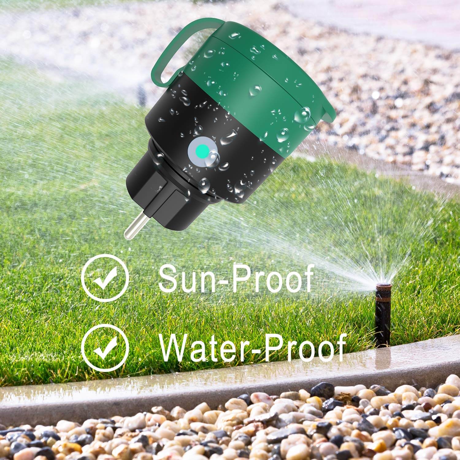 UCOMEN WiFi Socket, IP44 Waterproof, Timer&Voice Control, Compatible with Alexa, Google Home, Smart Life APP, 2.4GHz