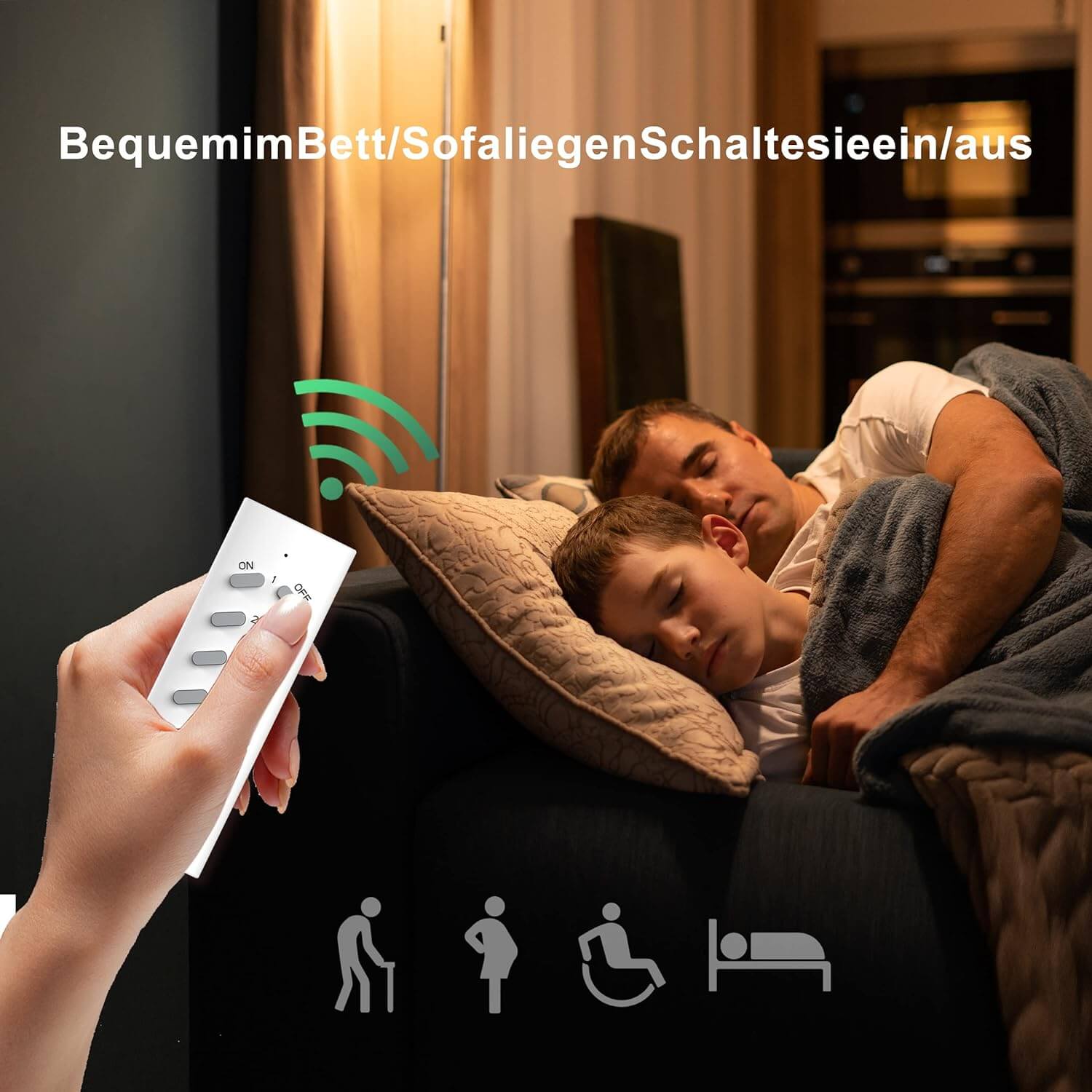 UCOMEN RF-Fernbedienungssteckdosen, 16 A, 3680 W, programmierbare Steckdosen, für Weihnachtsdekorationen, 30 m Reichweite, weiß, 5er-Pack