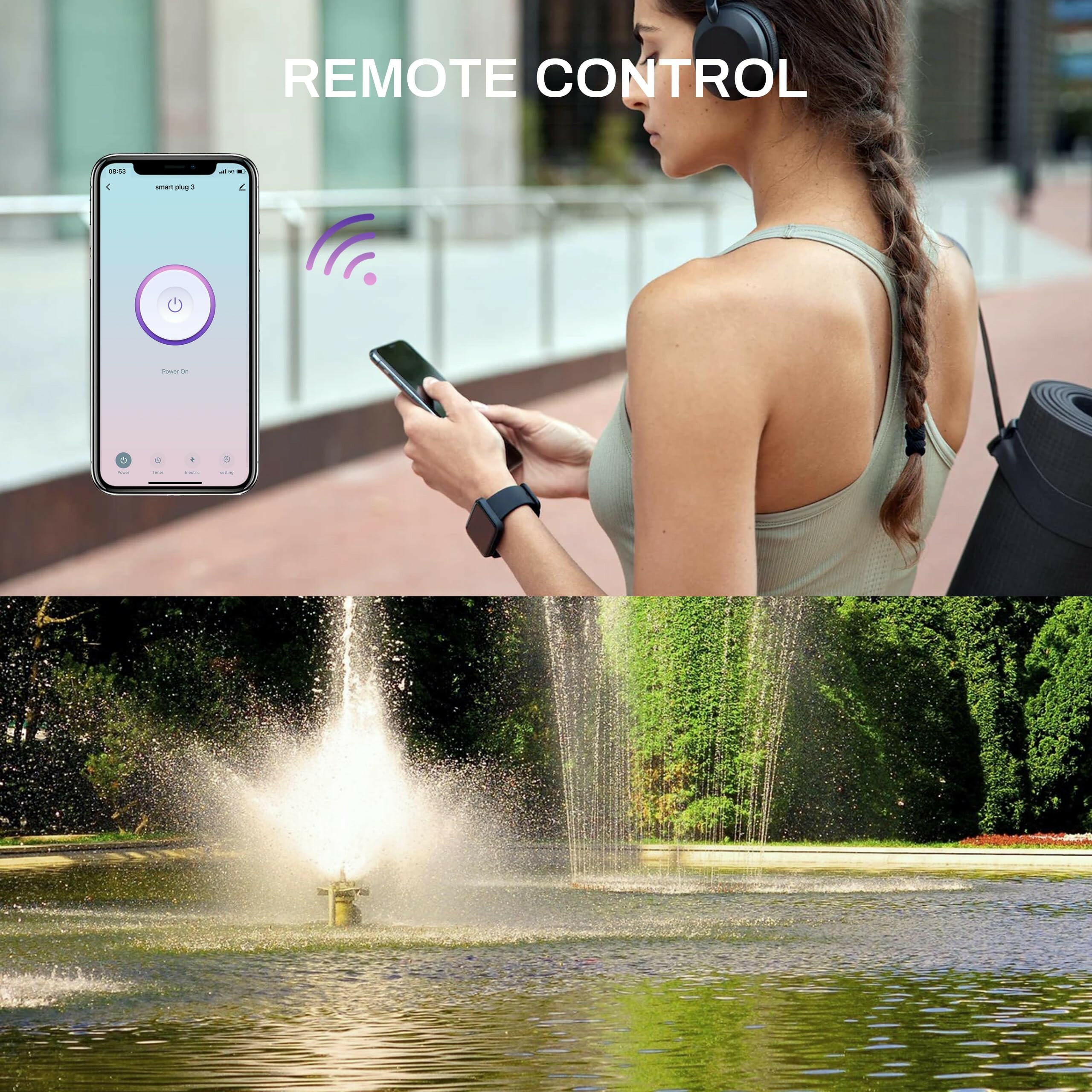 UCOMEN Wi-Fi-Außensteckdose, IP44 wasserdicht, Stromüberwachung, Smart Life APP, 16 A 3680 W, 2,4 GHz, für Außenbeleuchtung, Gartengeräte, Weihnachtsdekorationen, 1/2/4er-Pack