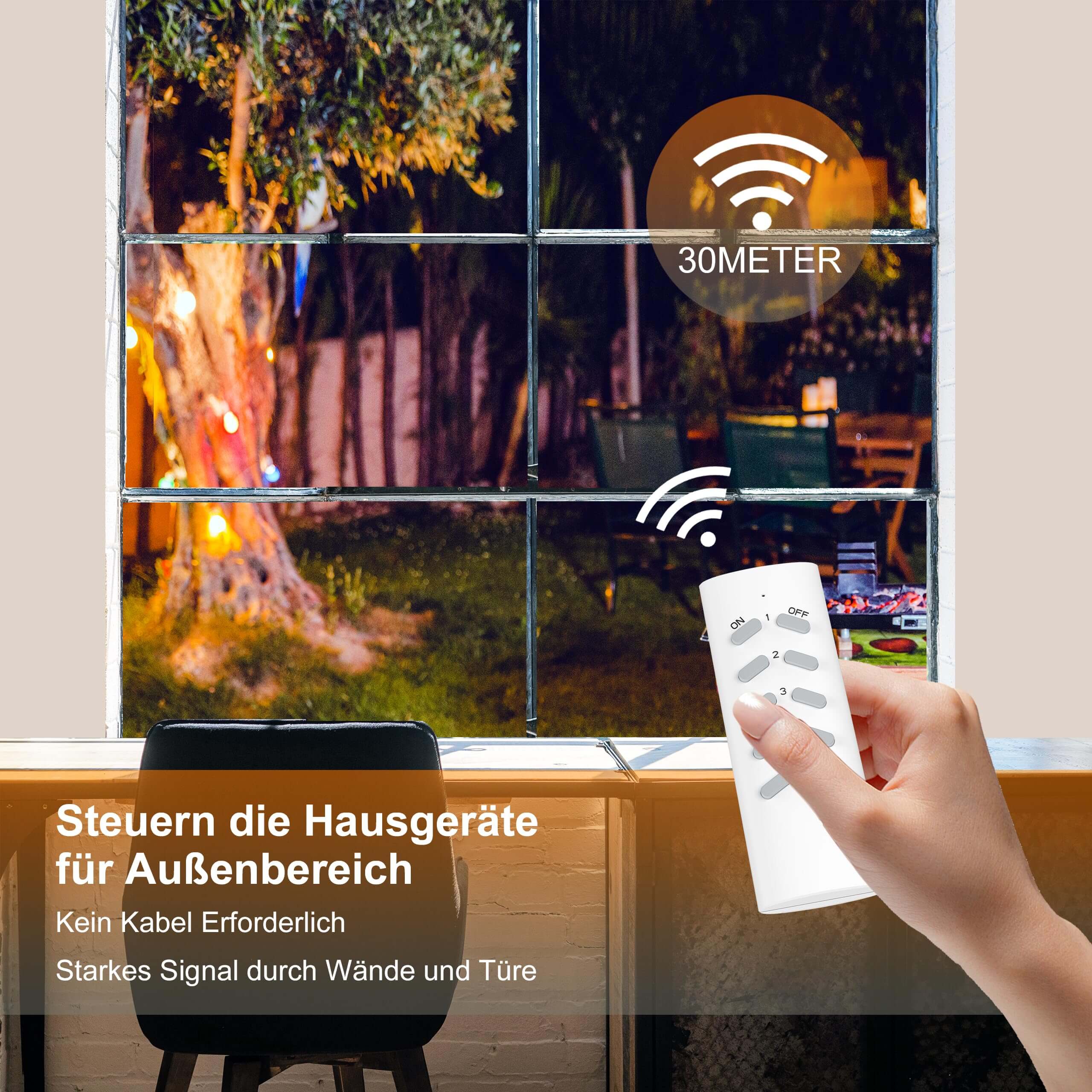 UCOMEN RF-Fernbedienungssteckdose, programmierbar, spritzwassergeschützt, 16 A, 3680 W, 4er-Pack