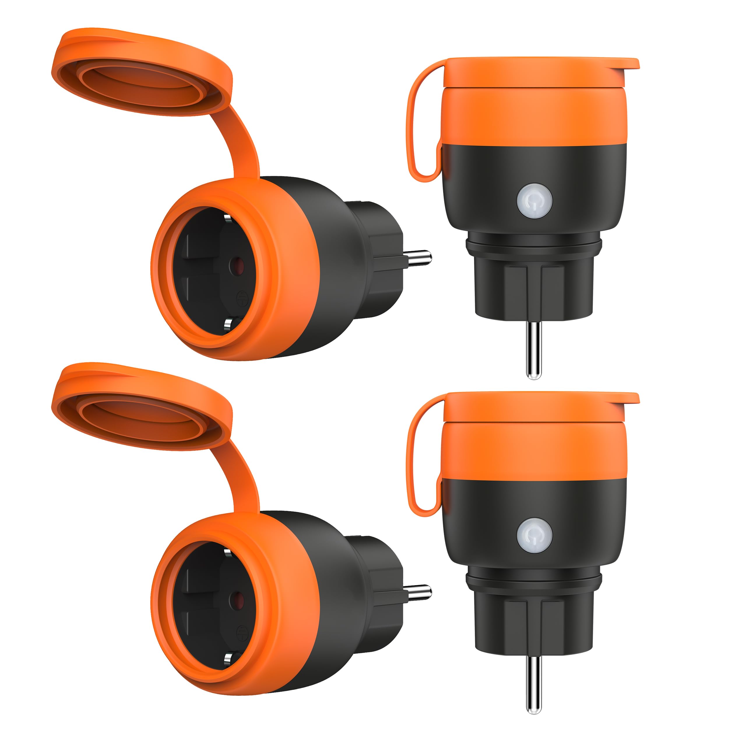 UCOMEN Wi-Fi-Außensteckdose, IP44 wasserdicht, Stromüberwachung, Smart Life APP, 16 A 3680 W, 2,4 GHz, für Außenbeleuchtung, Gartengeräte, Weihnachtsdekorationen, 1/2/4er-Pack