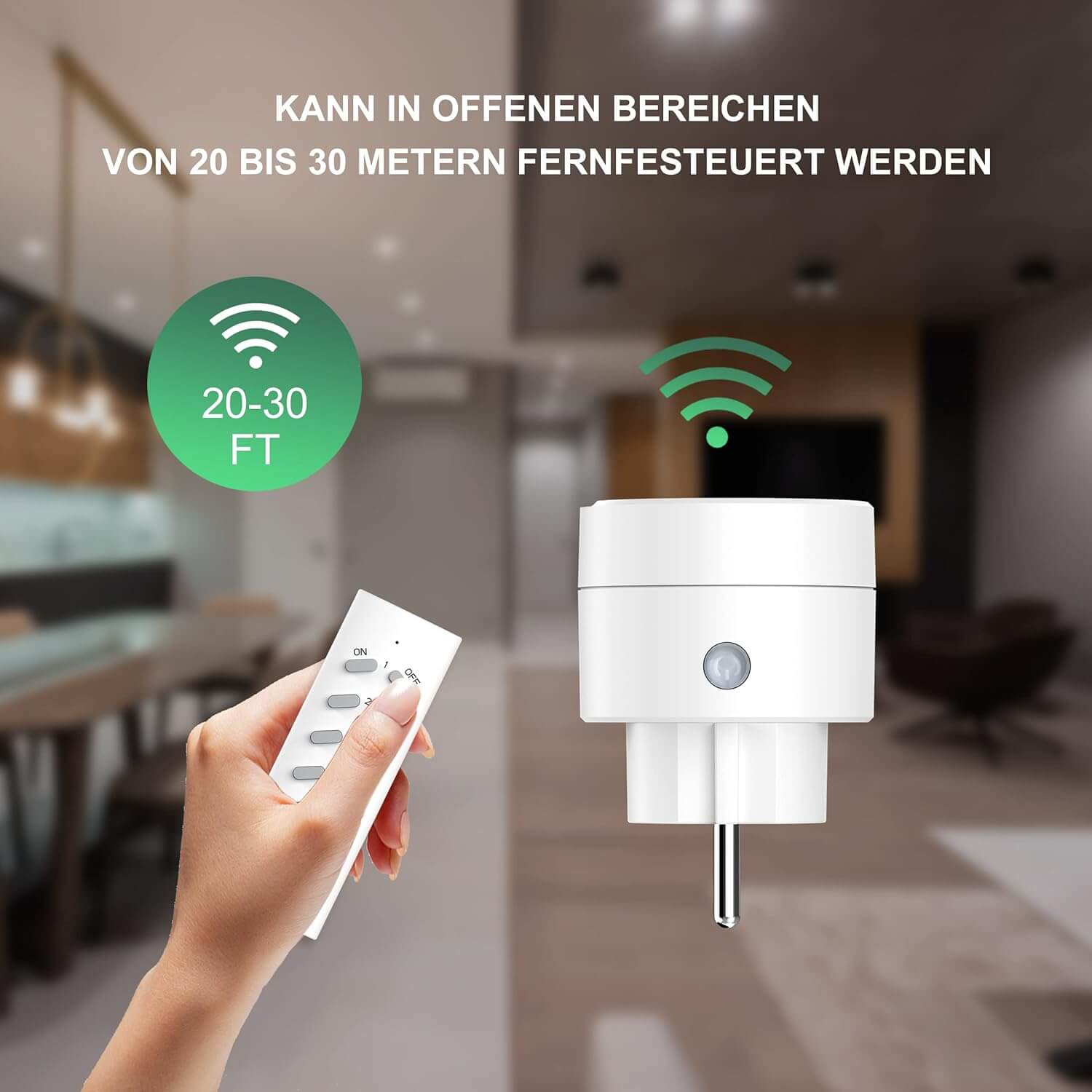 UCOMEN RF-Fernbedienungssteckdosen, 16 A, 3680 W, programmierbare Steckdosen, für Weihnachtsdekorationen, 30 m Reichweite, weiß, 5er-Pack 